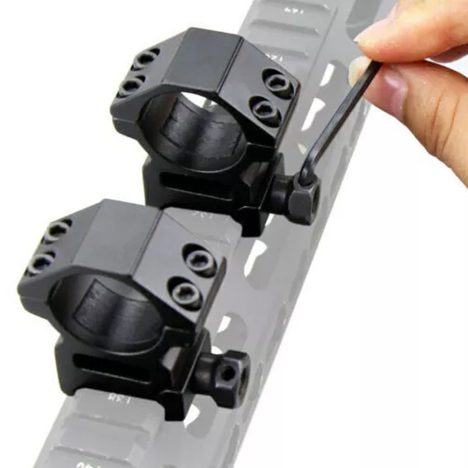 2Pcs 1'' High Profile Scope Rings for Picatinny Weaver Mount Riser Rifle Hunting