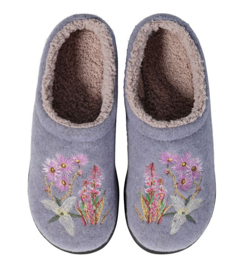 L.L.Bean Women's Daybreak Scuffs, Motif, Gray Lavender Color, New