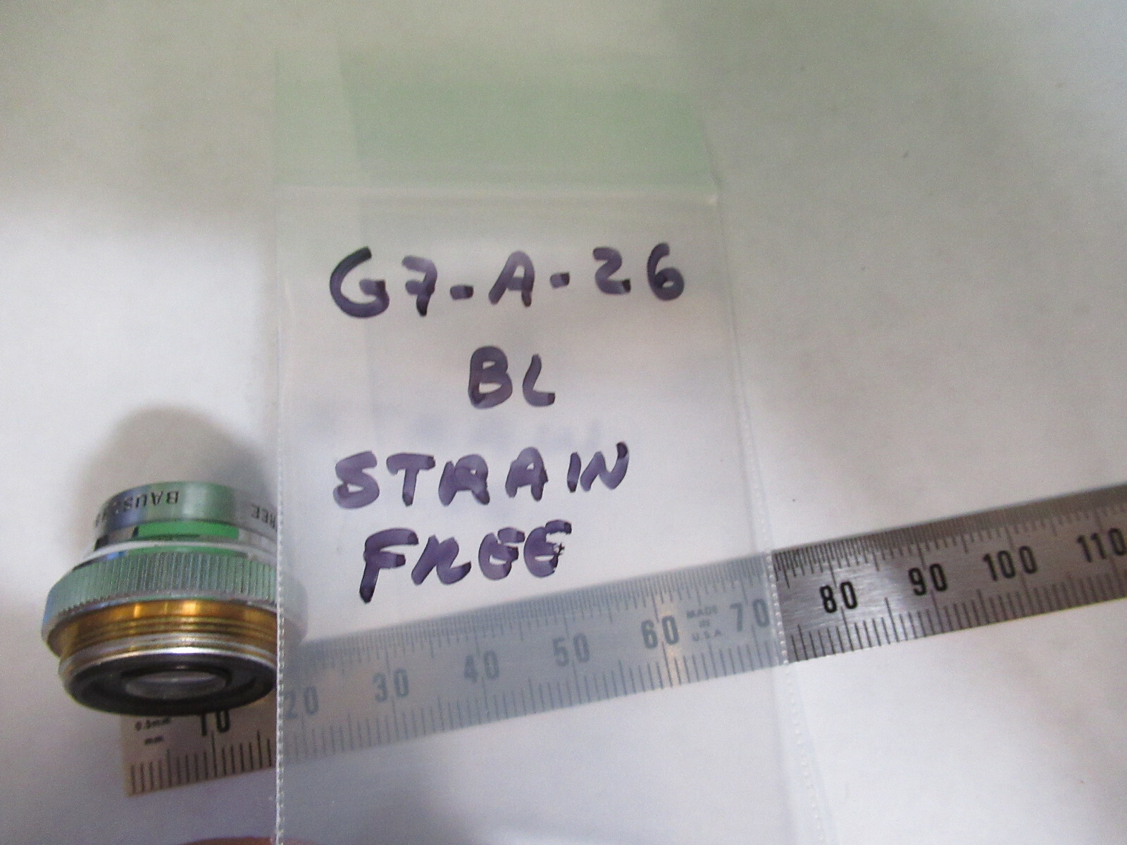 BAUSCH OBJECTIVE 40mm LENS STRAIN FREE POL POLARIZATION MICROSCOPE PART &G7-A-26