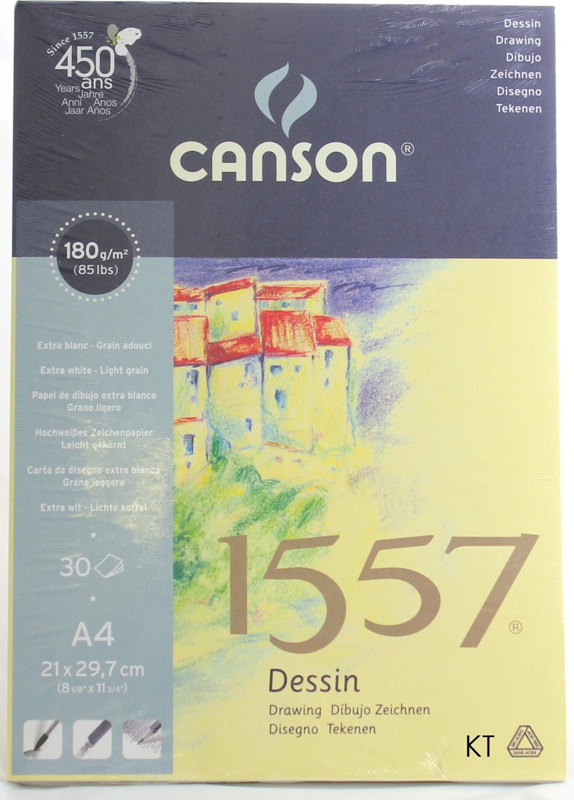 Canson 1557 180gsm A5, A4, A3 sketching drawing paper pad book spiral or gummed