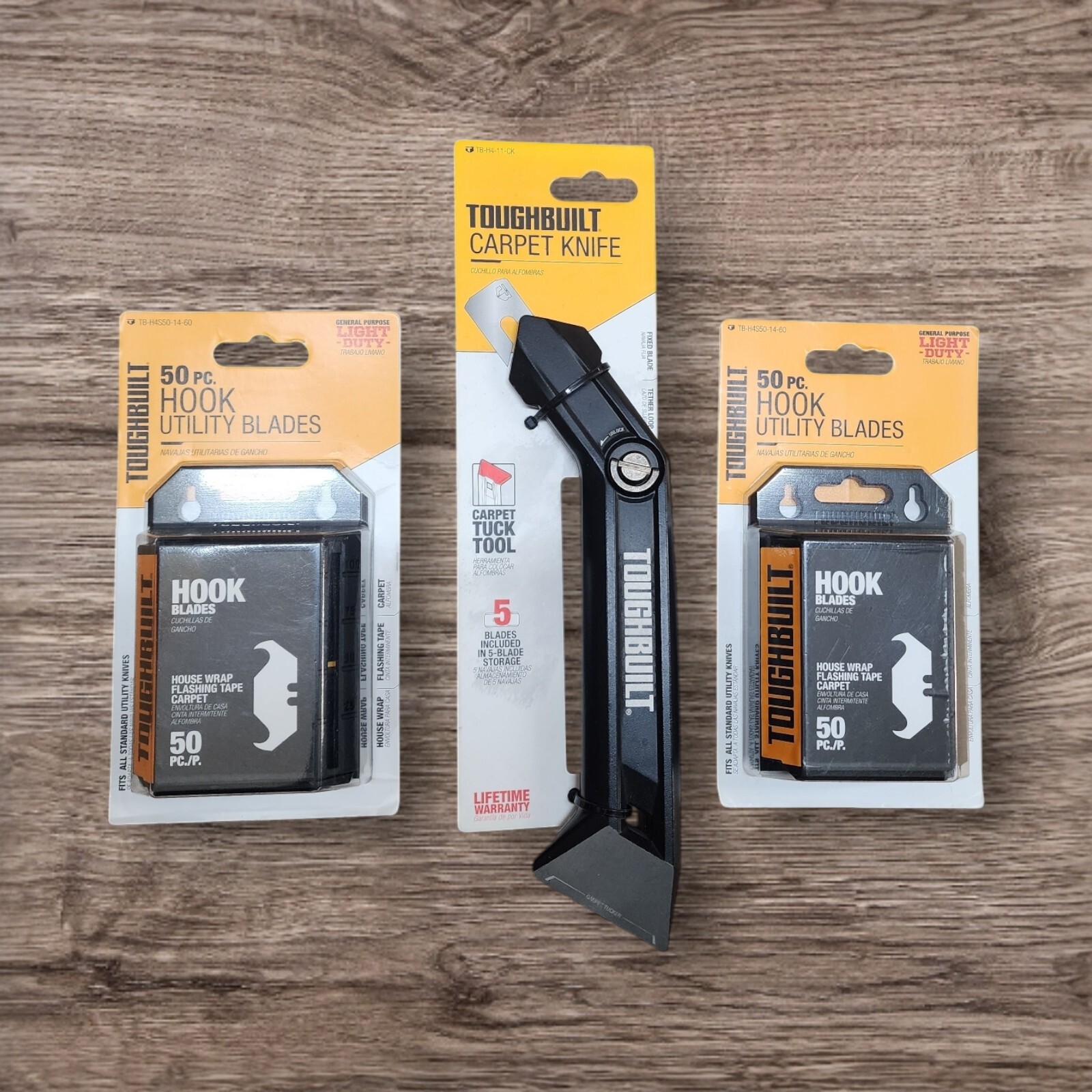 Toughbuilt Carpet 3/4-in Utility Knife & 100 Hook Blade Bundle