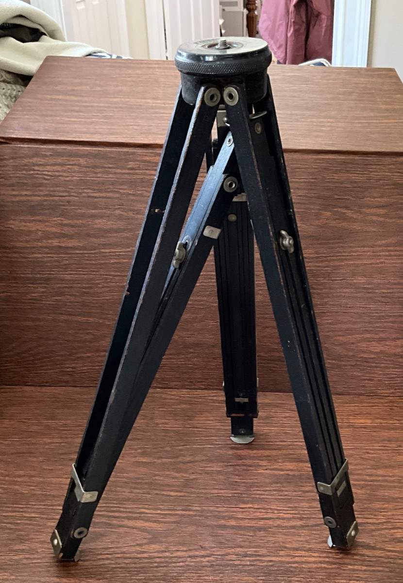 ANTIQUE WOOD TRIPOD , 48” foldable (3 Fold) with expandable section  Zeiss Ikon