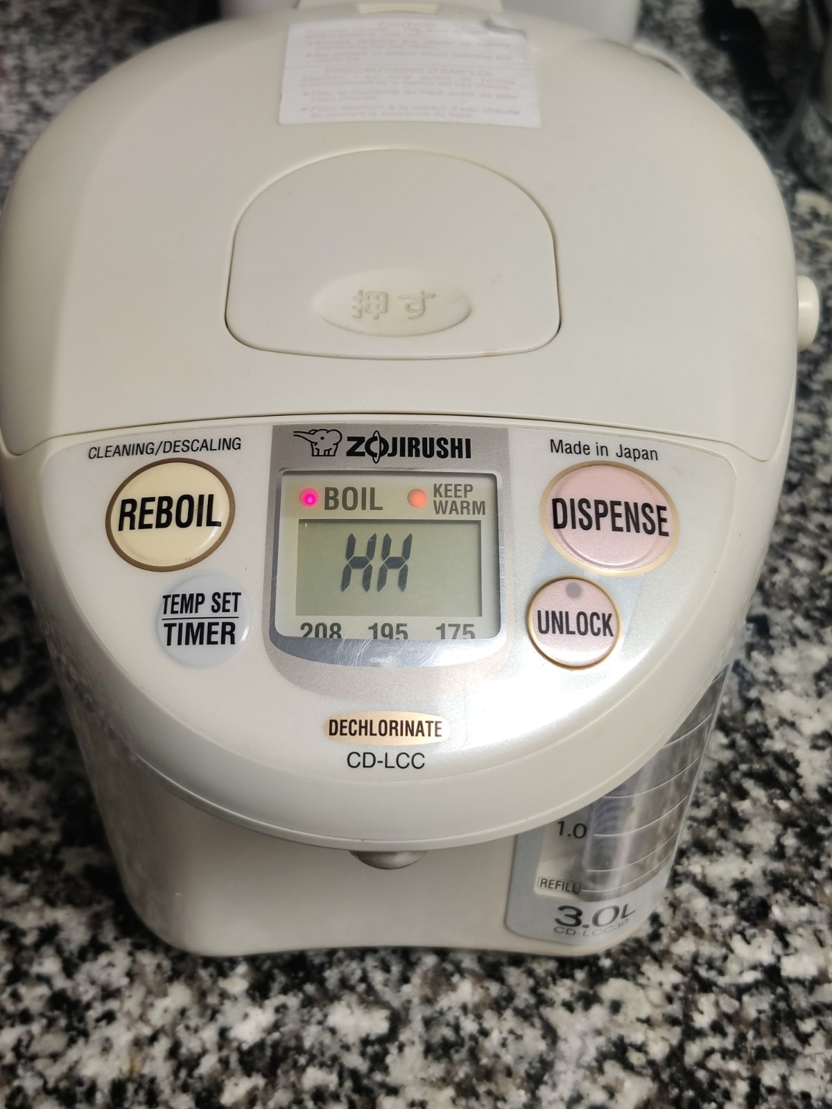 Zojirushi CD-LCC30 Electric Hot Water Boiler & Warmer – 3.0L Capacity
