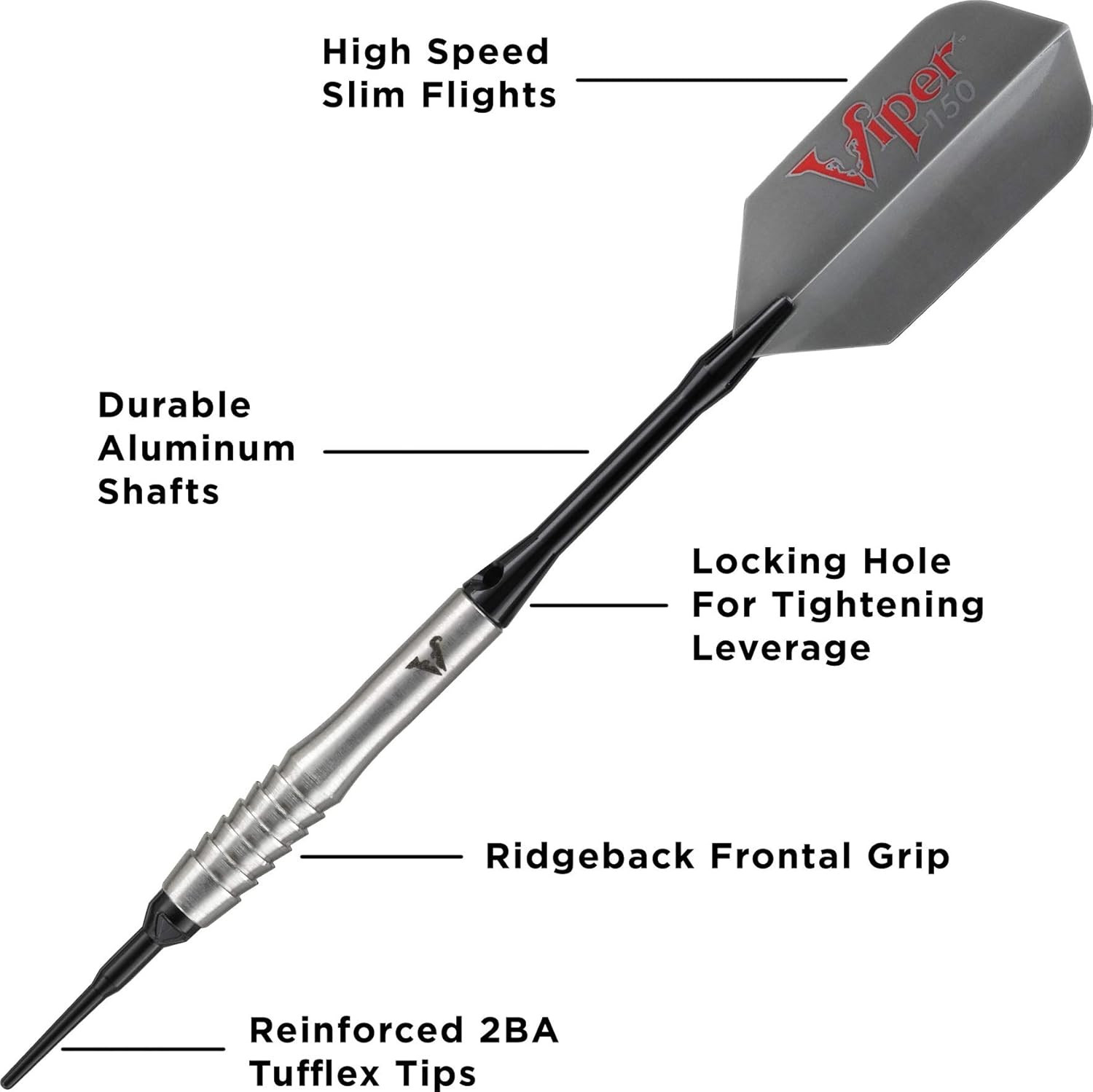 Viper V-Factor 90% Tungsten Soft Tip Dart Set with Stylish Case