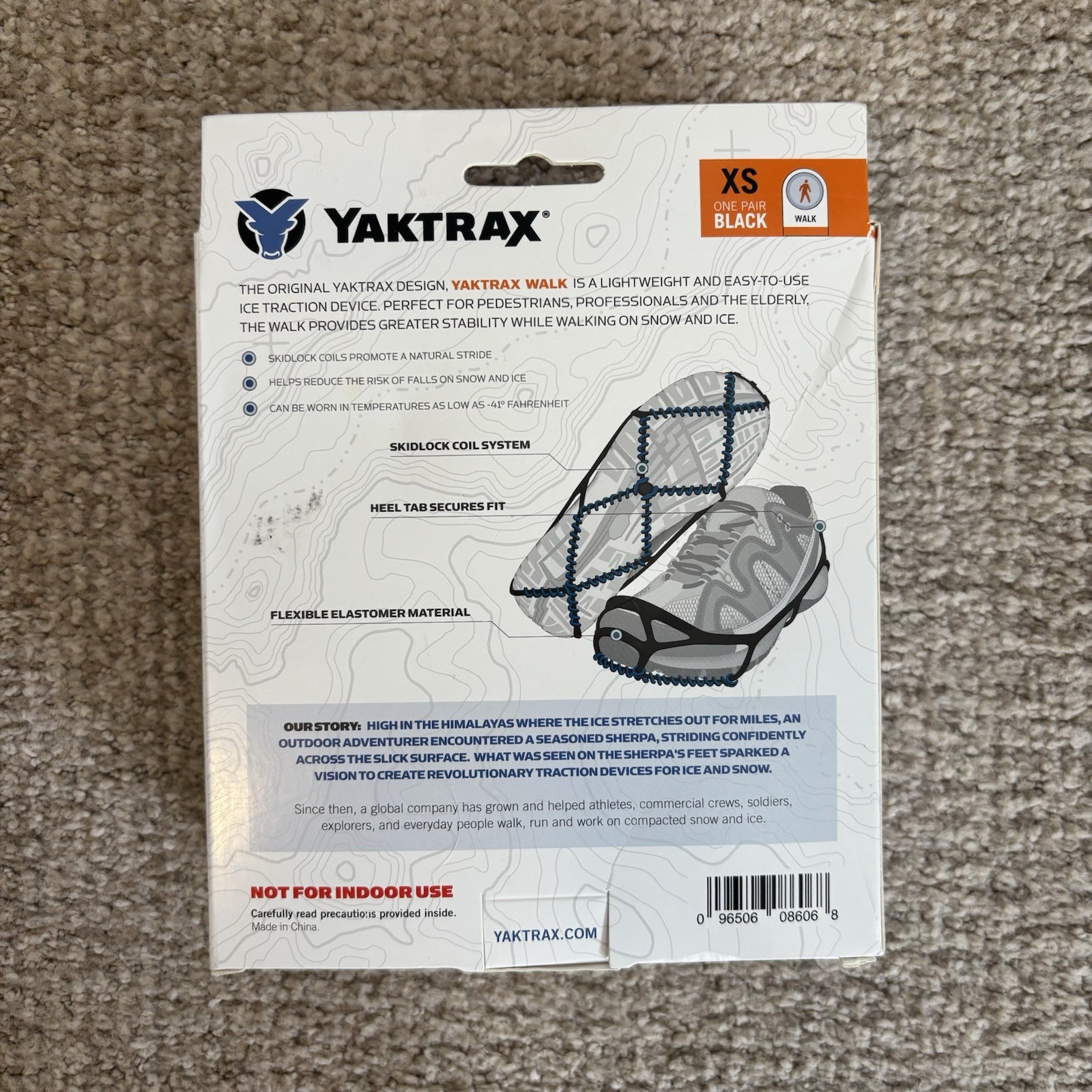 Yaktrax Walk - In Box - Size XS Black