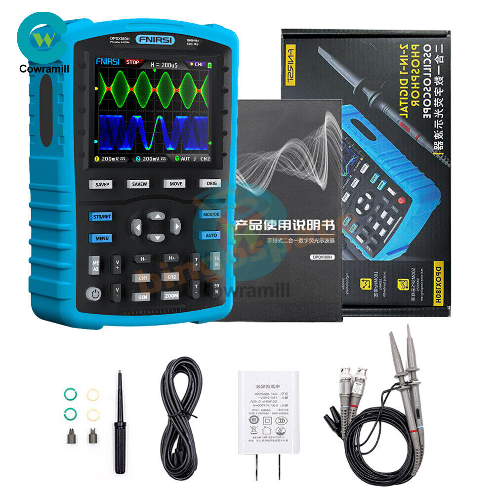 FNIRSI DPOX180H 180MHz -3DB 500 MSPS Handheld Phosphor Digital Oscilloscope