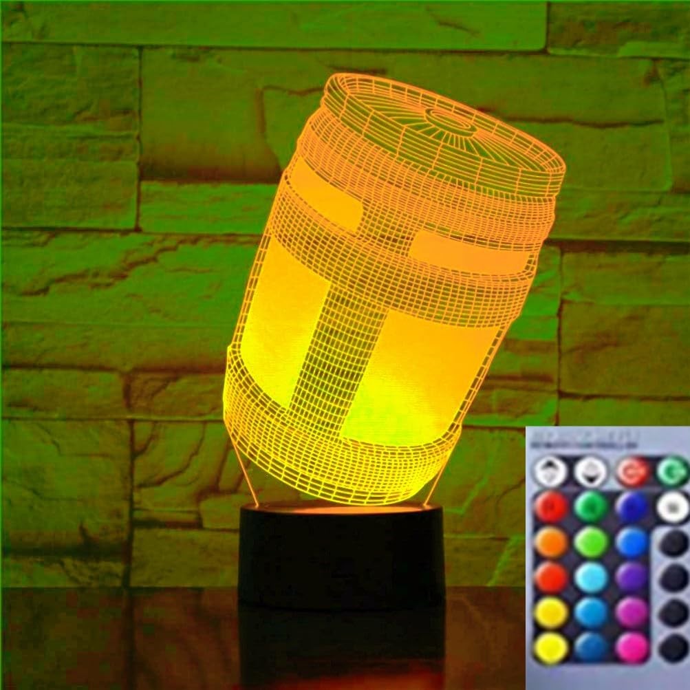 3D Chug Jug Game Night Light Optical Illusion Led Lamp 16 Colors Changing Bir...