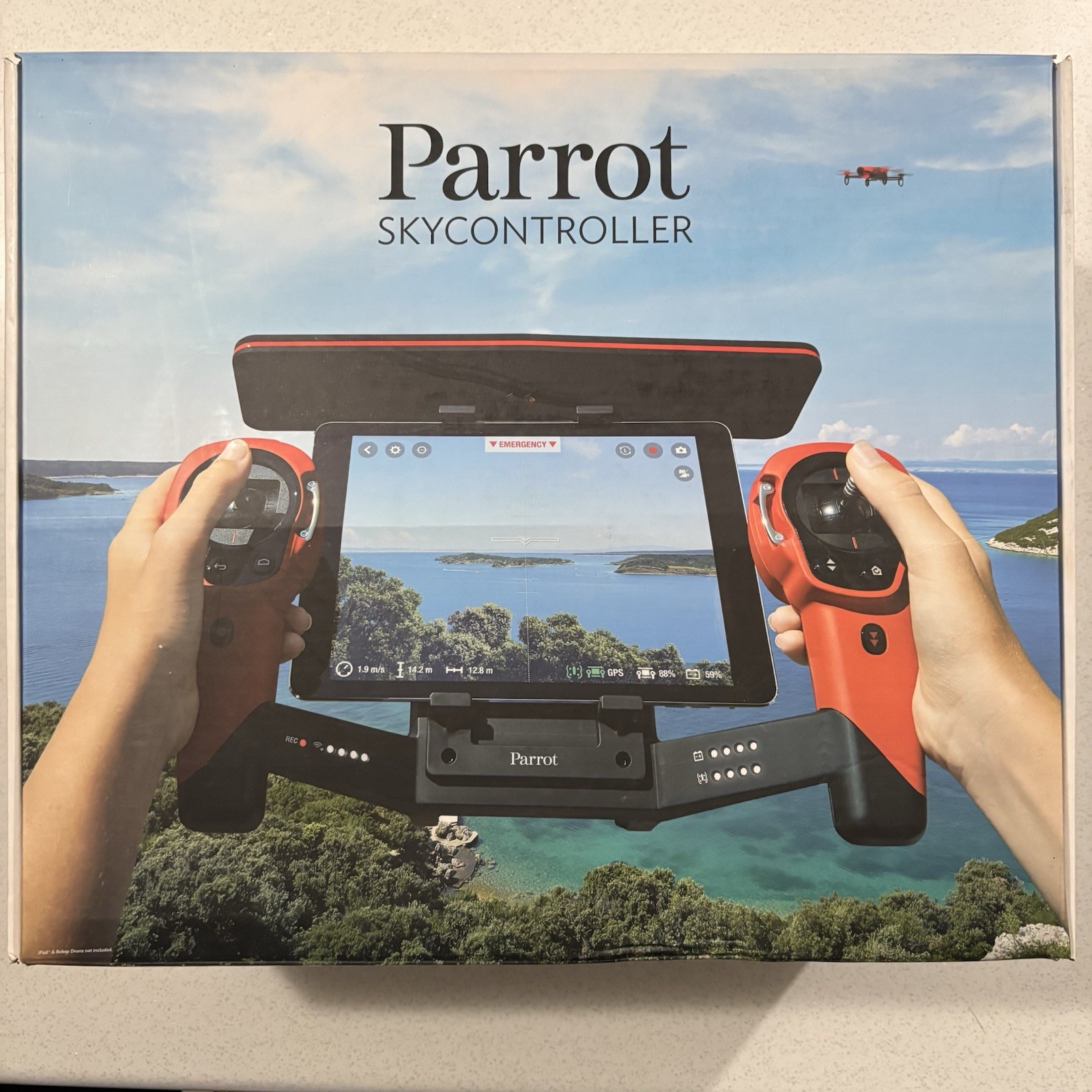 IOB PARROT SKYCONTROLLER for BEBOP Drone Red CHARGER. UNTESTED