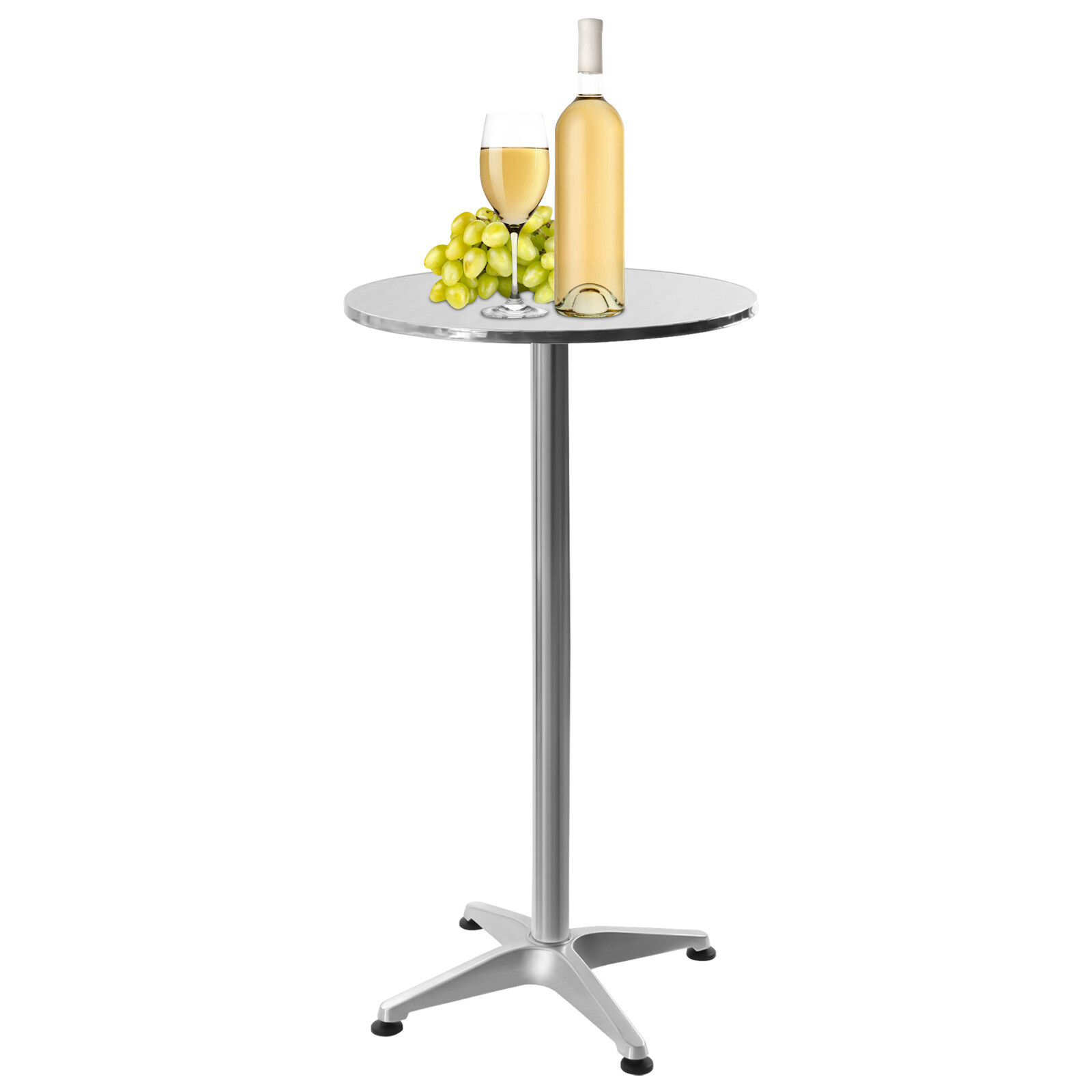 23.6 Round Pub Table Bistro Bar Height Cocktail Table W/ 90 Foldable Table Top