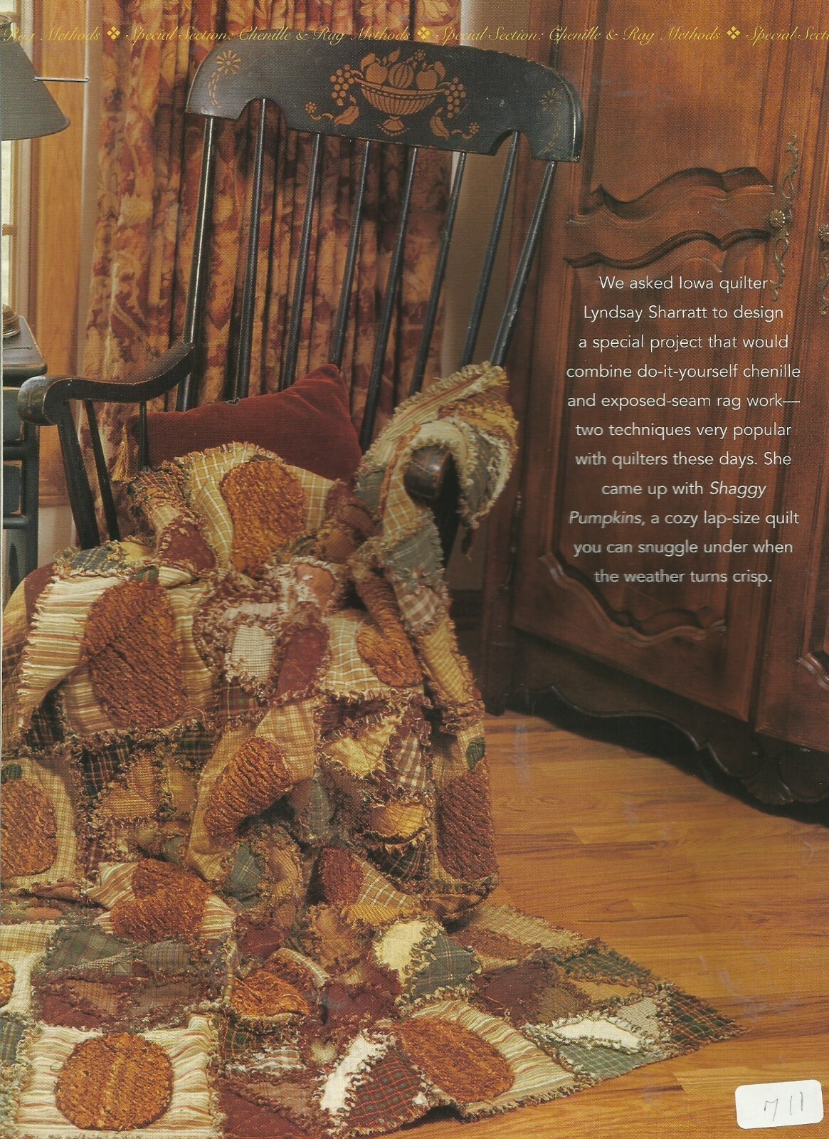 C0080  SHAGGY PUMPKINS  QUILT PATTERN/INSTRUCTIONS