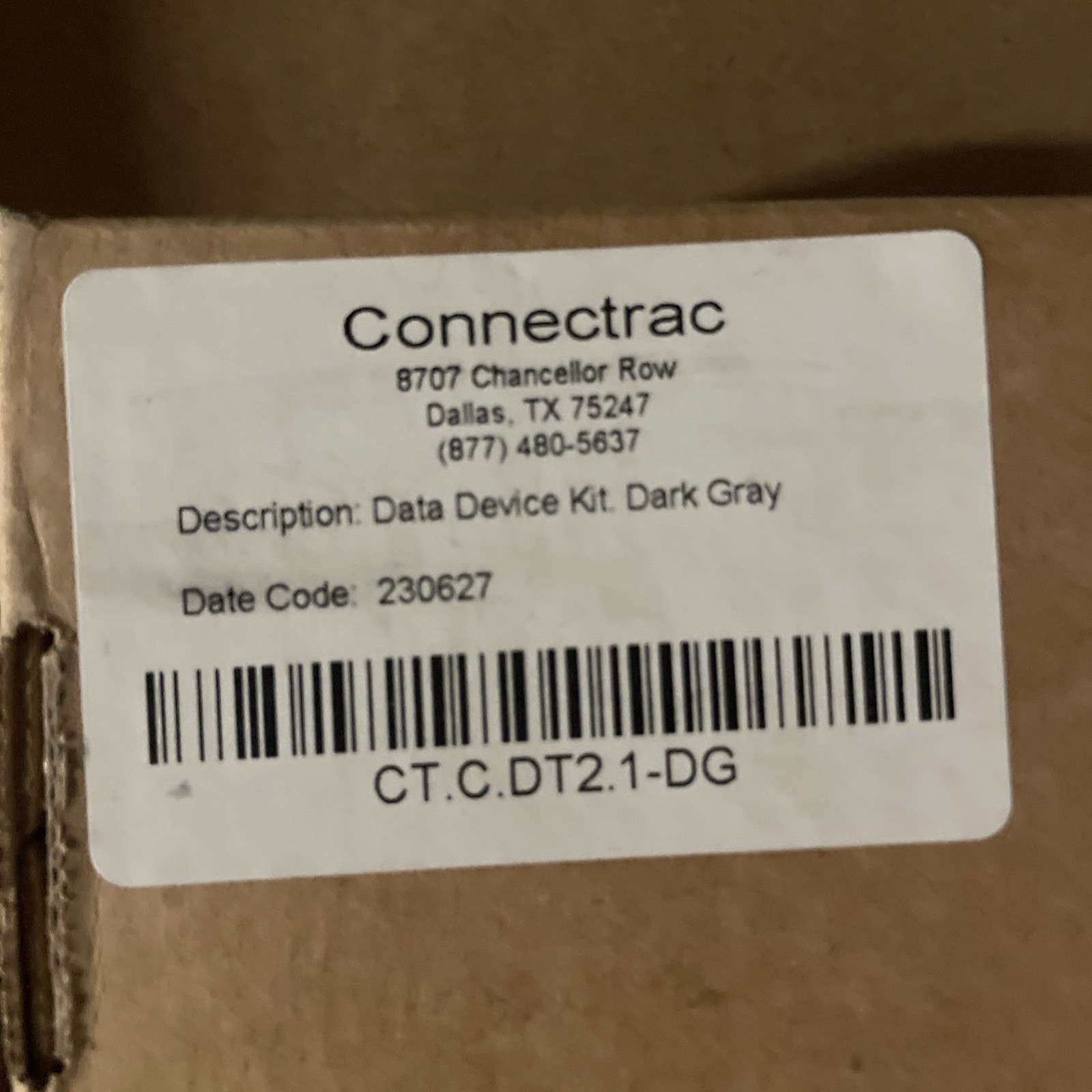 CONNECTRAC Data Device Kit CT.CDT2.1-DG (Dark Gray) New In Box