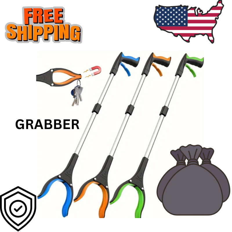 32-Inch Grabber Reacher Tool Foldable 360° Rotating Heavy Duty Pickup
