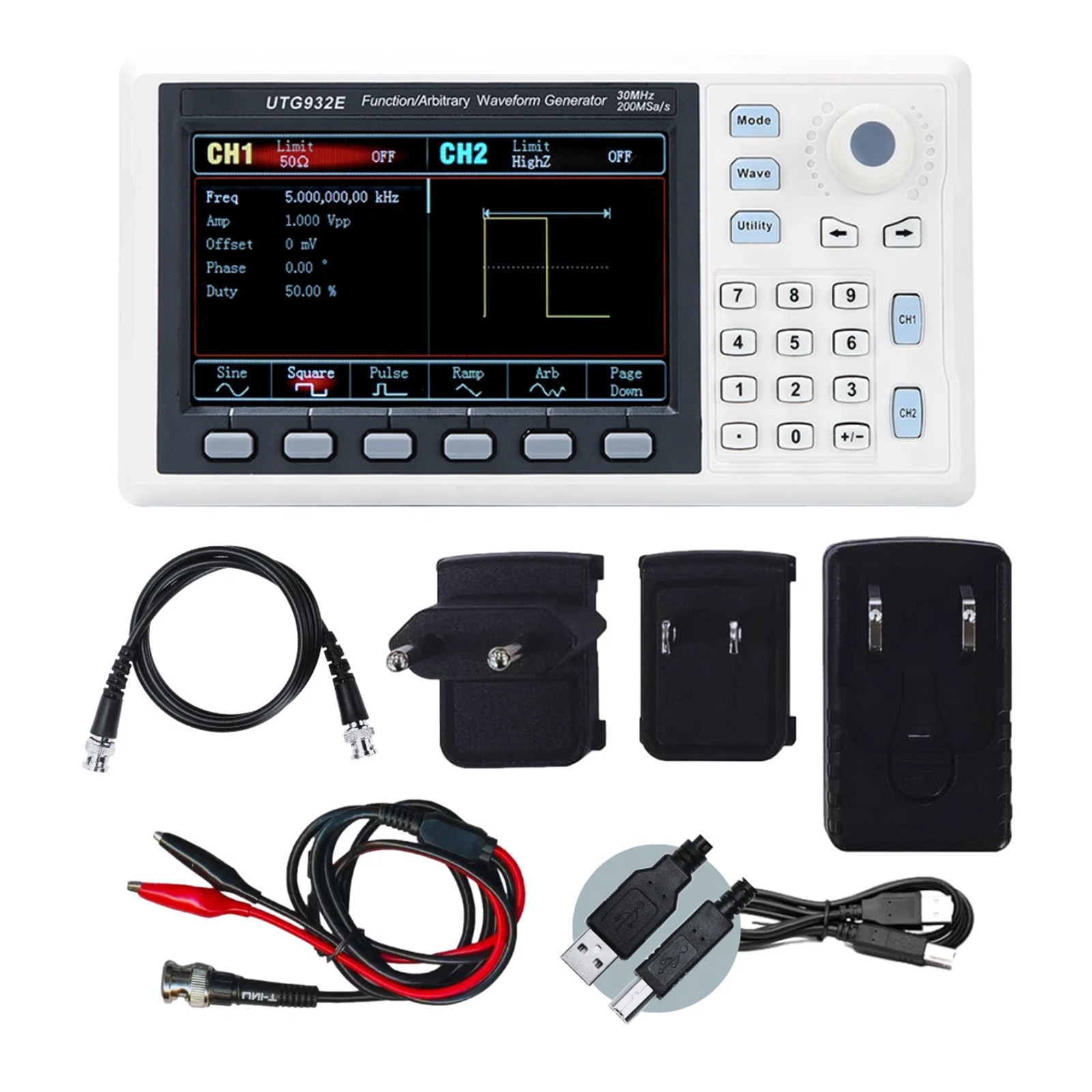 UTG932E Arbitrary Waveform Generator Function Generator Kit 30Mhz Dual-Channel