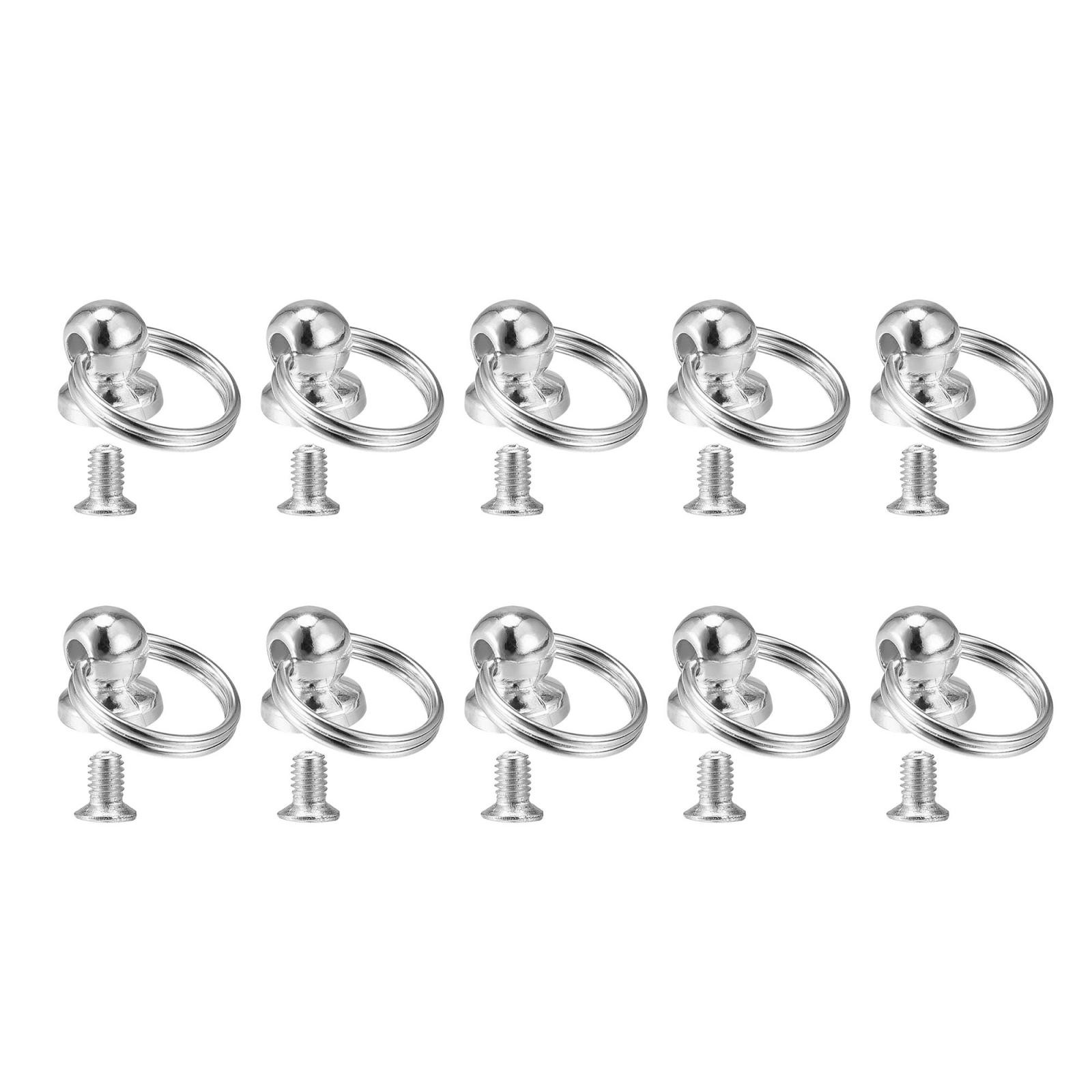 0.47" Round Button Head Pin Rivets Screw Silver 10pcs