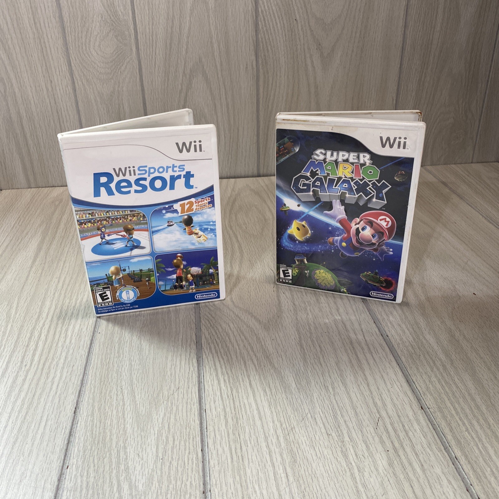 Case Only NO GAME Wii Sports Resort & Super Mario Galaxy Nintendo Wii Authentic