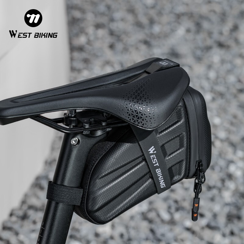 WEST BIKING Bicycle Saddle Bag EVA Carbon Pattern Hard Shell Bike Seat Tail Bag