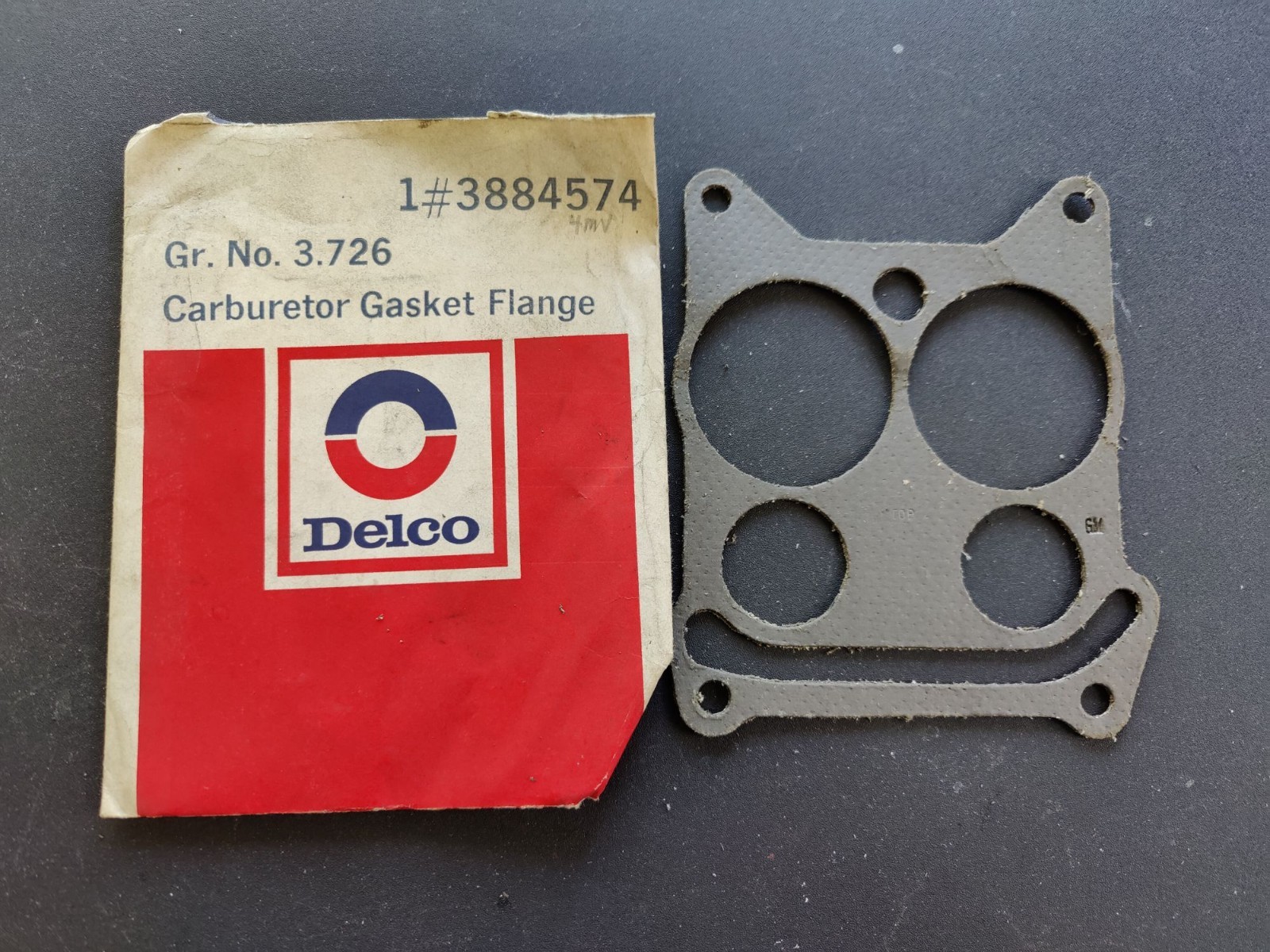 NOS OEM 1968 Chevy Concours 4MV Rochester Carburetor Mounting Gasket 3884574