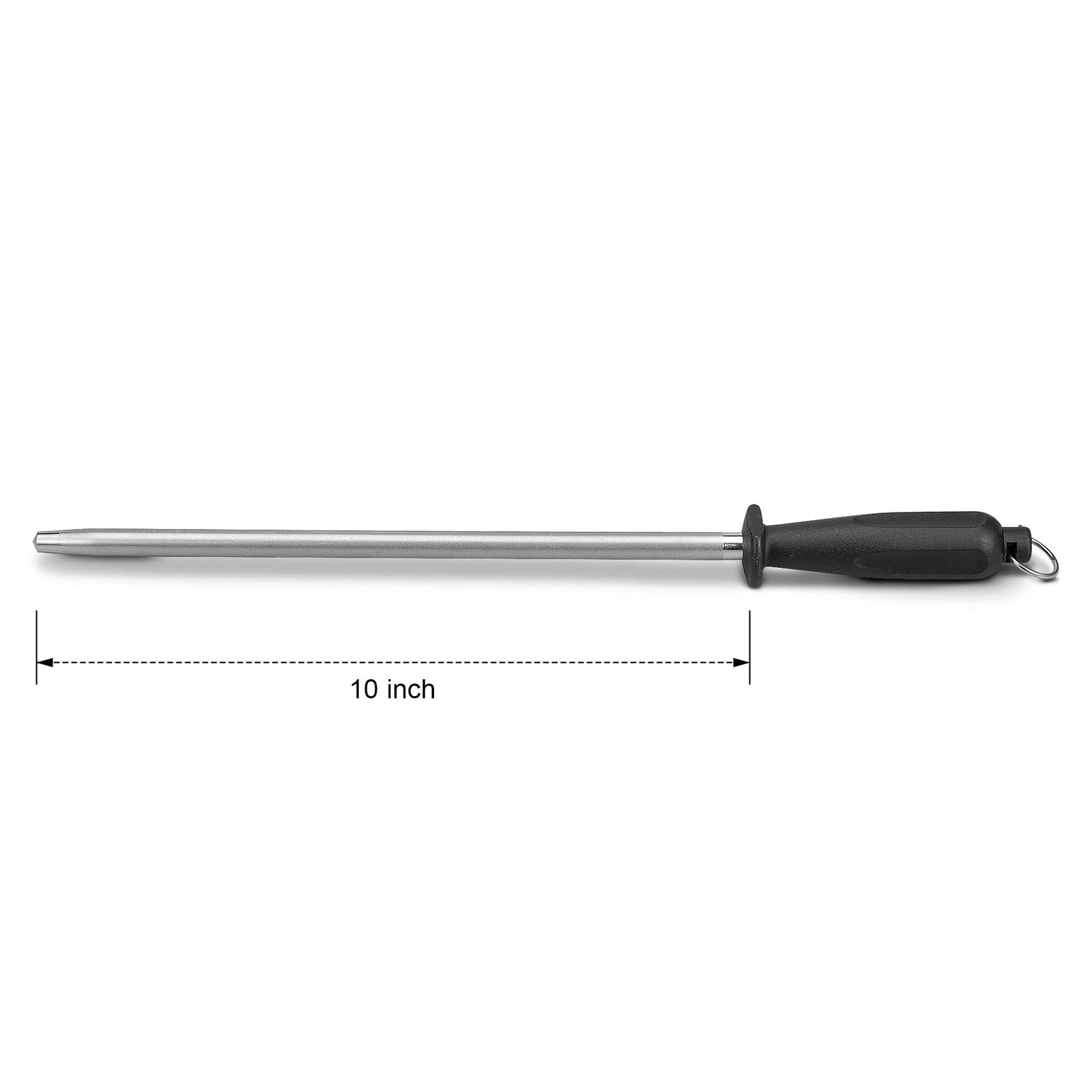10" Diamond Steel Knife Sharpener, Professional Sharpening Tool, Black