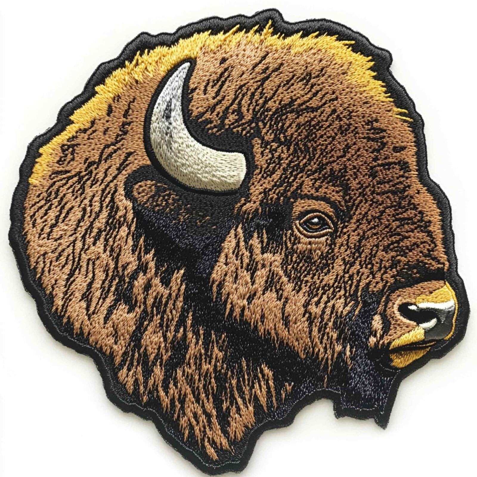 American Bison Applique Patch - Buffalo Animal Badge 3" (Iron on)