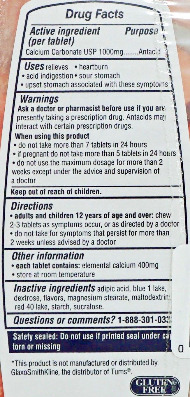 Member's Mark Ultra Strength 1000 Antacid Chewable Tablets