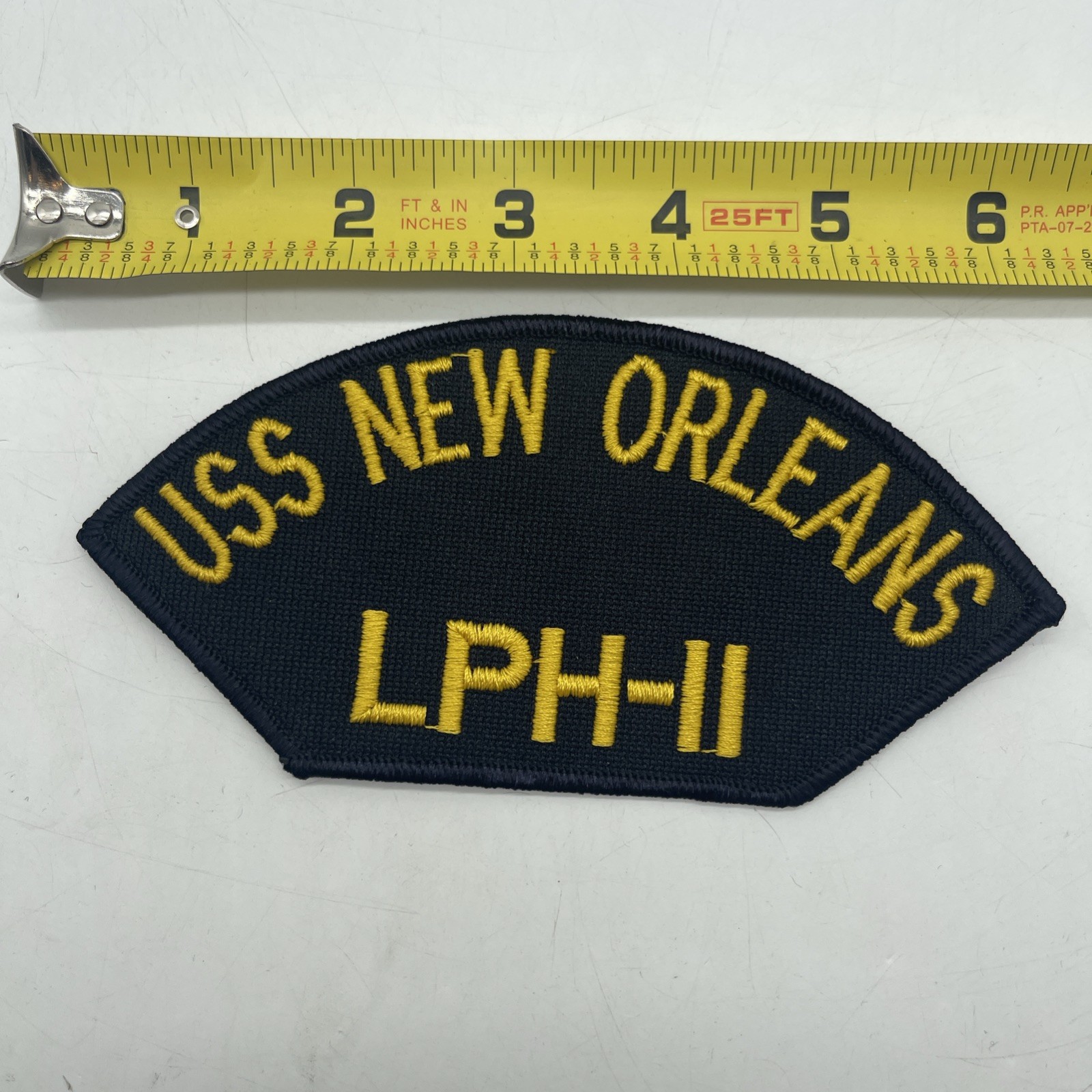 U.S. Navy USS NEW ORLEANS LPH-II Naval Ship Patch Cap Shoulder 4.5” Yellow Black