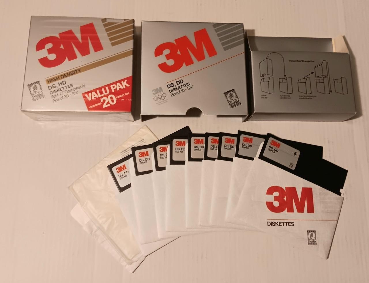 3M High Density DS HD 5-1/4 Diskettes IBM AT Compatible 20 Pak NEW + Box w/ 9