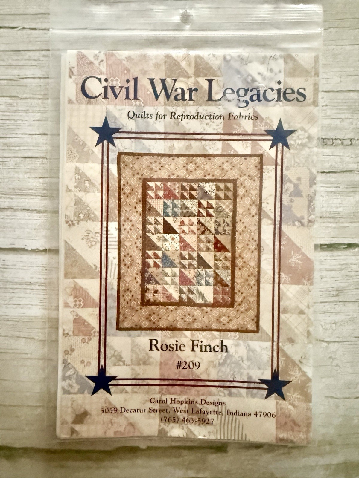 Civil War Legacy Rosie Finch Carol Hopkins Quilt Pattern