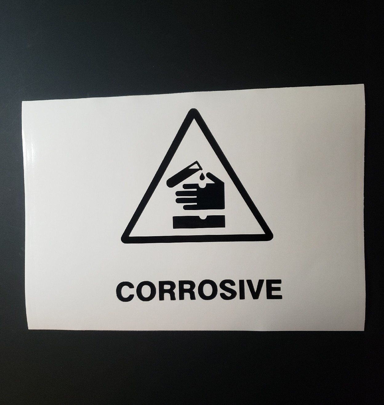 Corrosive Liquid Storage Cabinet  ACID decals stickers caution BLACK FAST