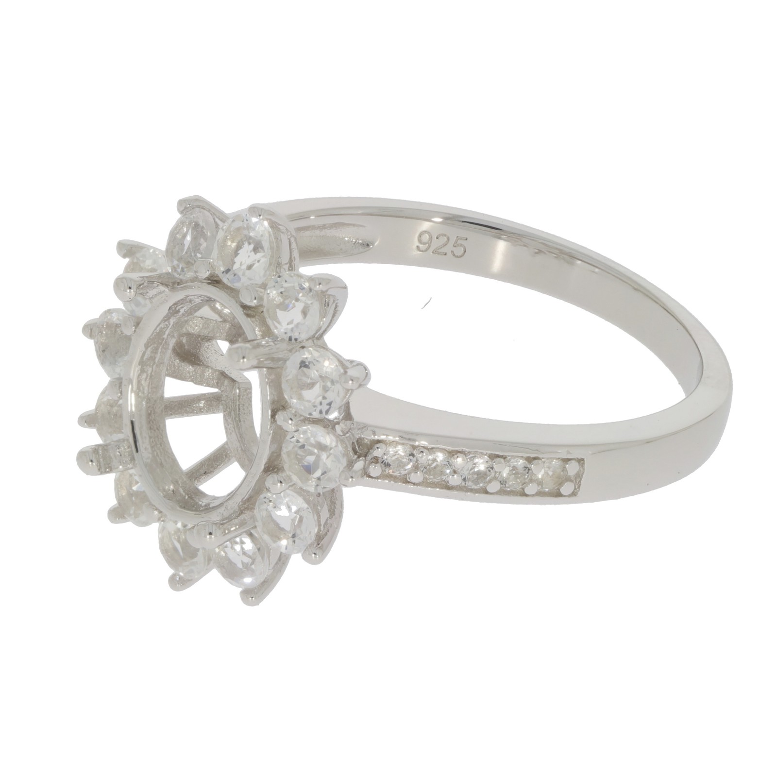 Sterling Silver Semi Mount Ring Setting Oval OV 9x7mm PJC3414R