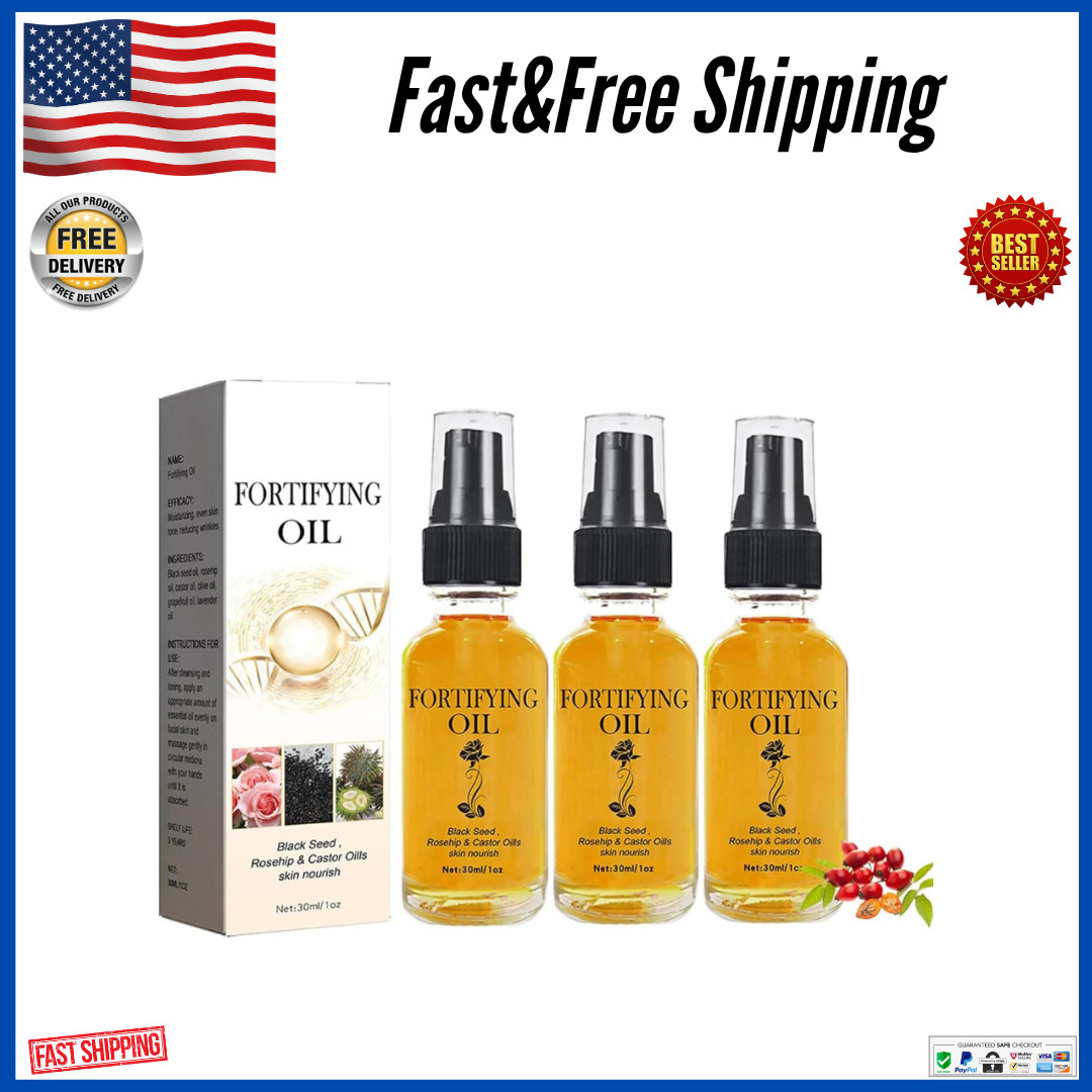 3PCS Lalenas Oil for Face,Lalena Castor Oil Black Seed Oil Rosehip Oil Face Seru