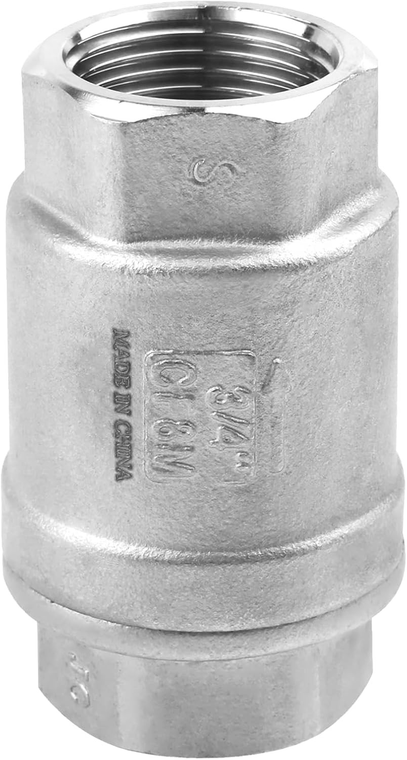 3/4 Inch Vertical Check Valve SUS304 Spring Loaded Check Valve In-Line Low Crack