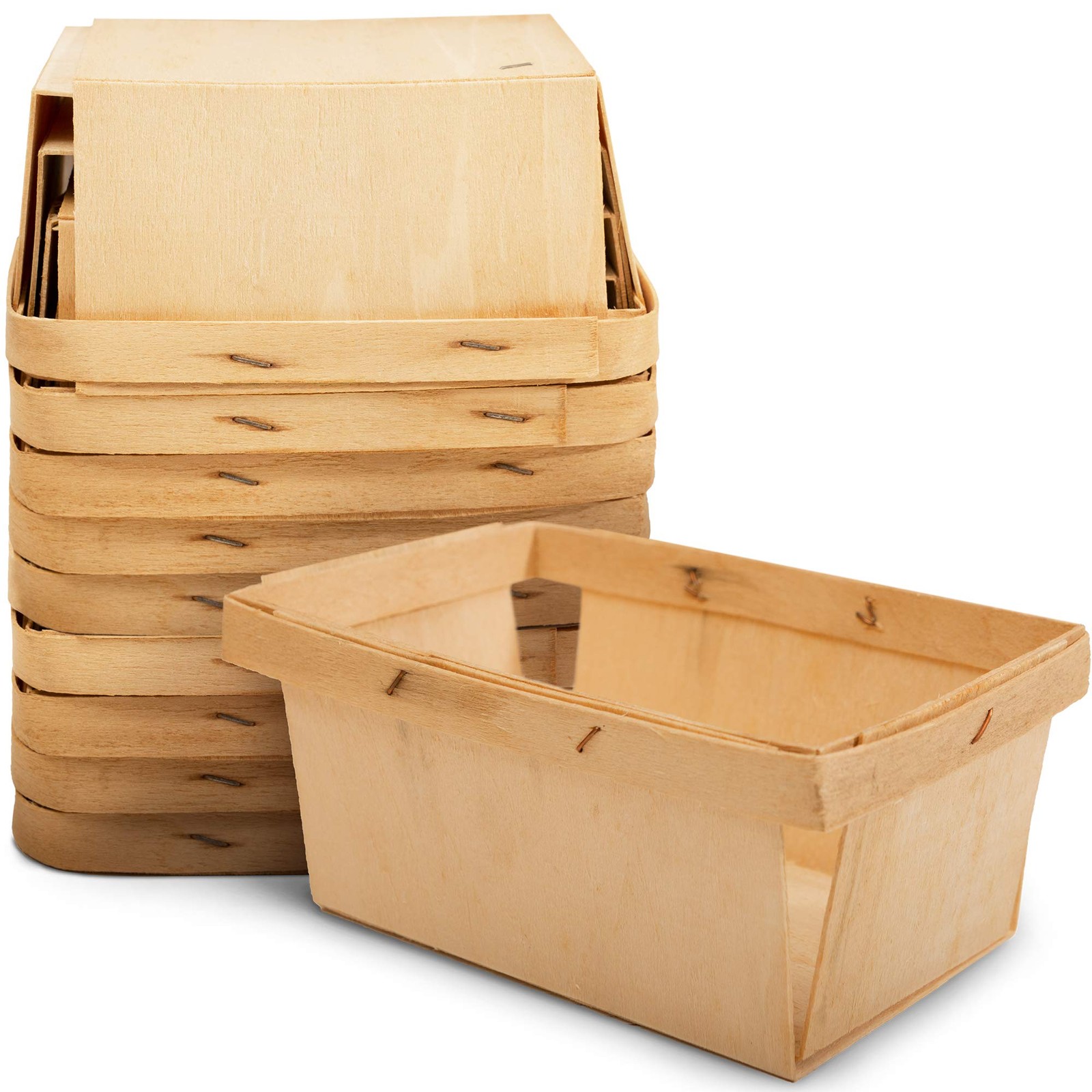 Pint Mini Rectangular Gift Baskets (10 Pack); for Picking Fruit or Arts, Craf...