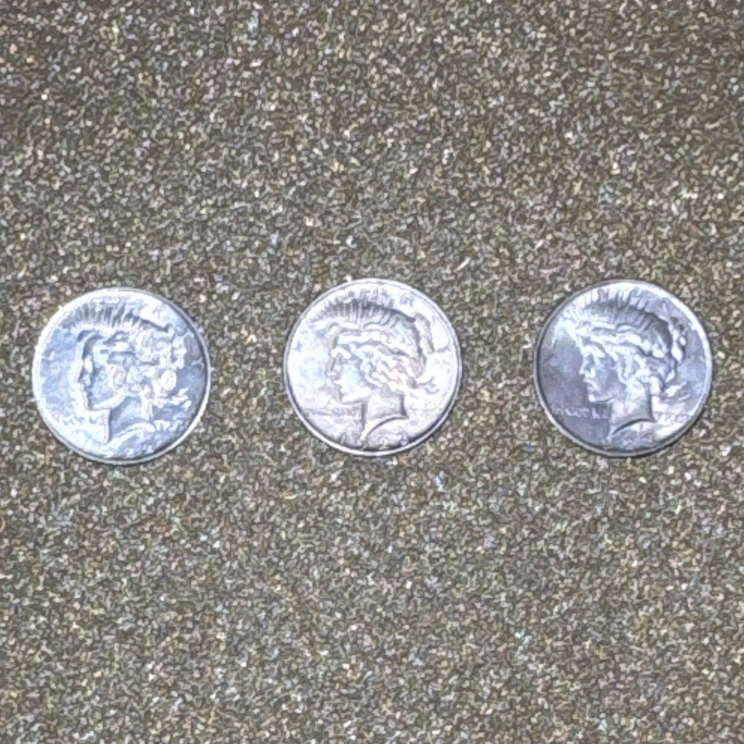 (Lot of 3) 1922-1923 Peace Dollar $1 Coin Uncertified Ungraded Beautiful Toning