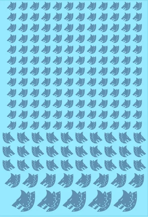 A6 - Metal Wolf Heads Transfer Sheet
