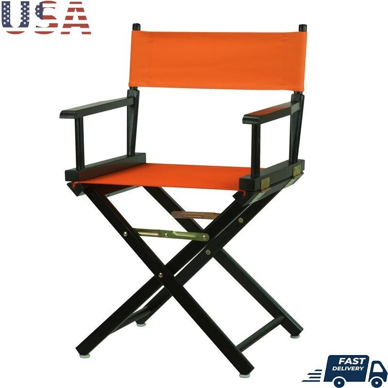 Portable Director Chair Wooden Frame Foldable Easy Transport Indoor Outdoor New