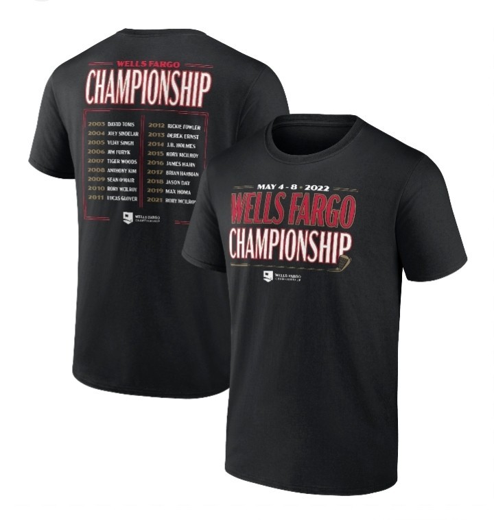 Fanatics Wells Fargo Championship Mens Small T Shirt Black Golf 2022
