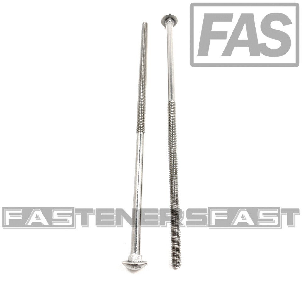 (2) 1/4-20x7-1/2 Carriage Bolts 18-8 Stainless Steel - Fast Free Shipping
