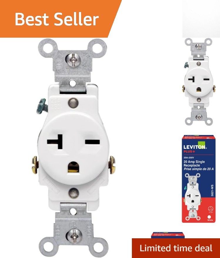NEMA 6-20R 20 Amp Single Receptacle Outlet - 250V for Hotels, Schools, Offices