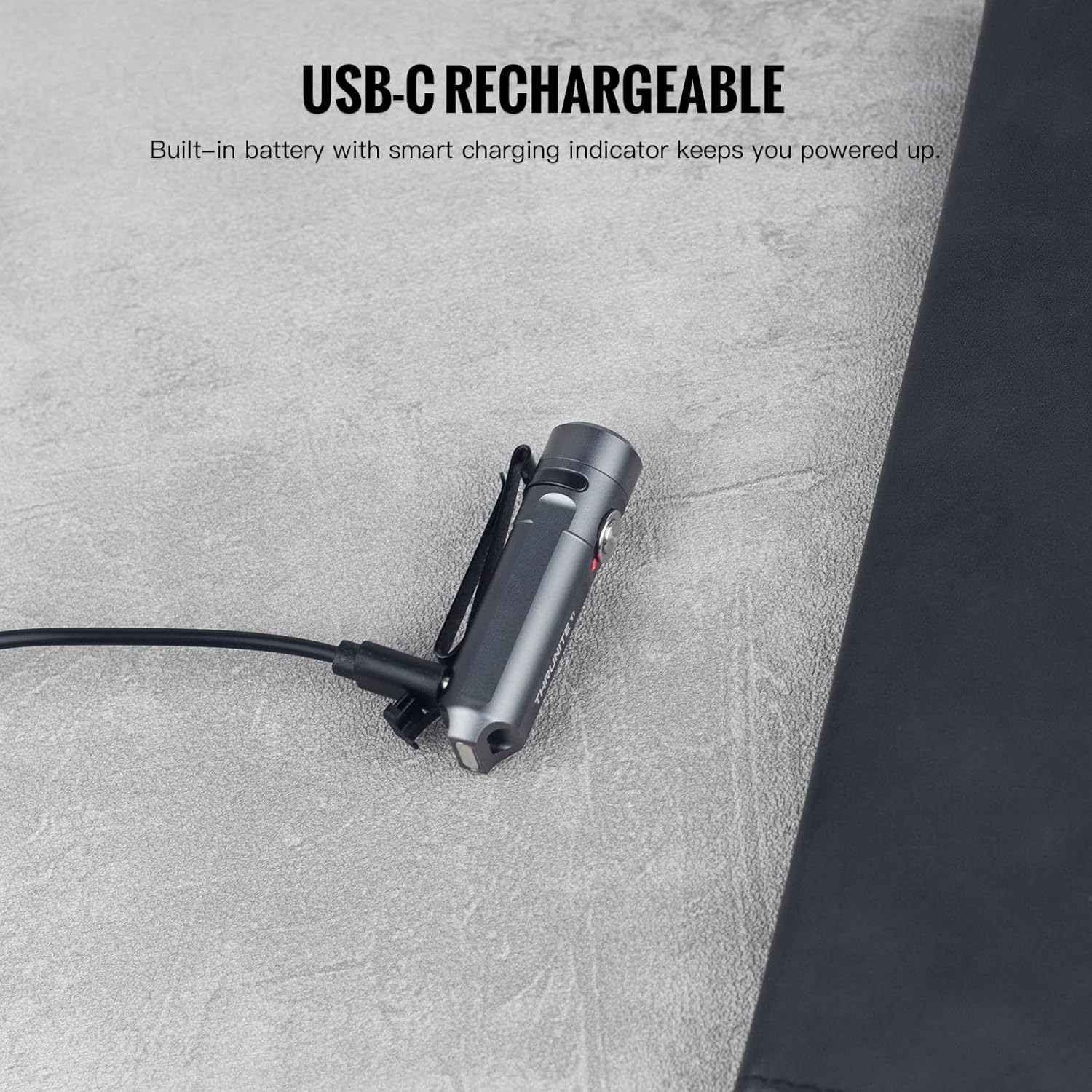 Ti Mini Keychain Flashlight, USB-C Rechargeable EDC Pocket Light, Bright 650 Lum