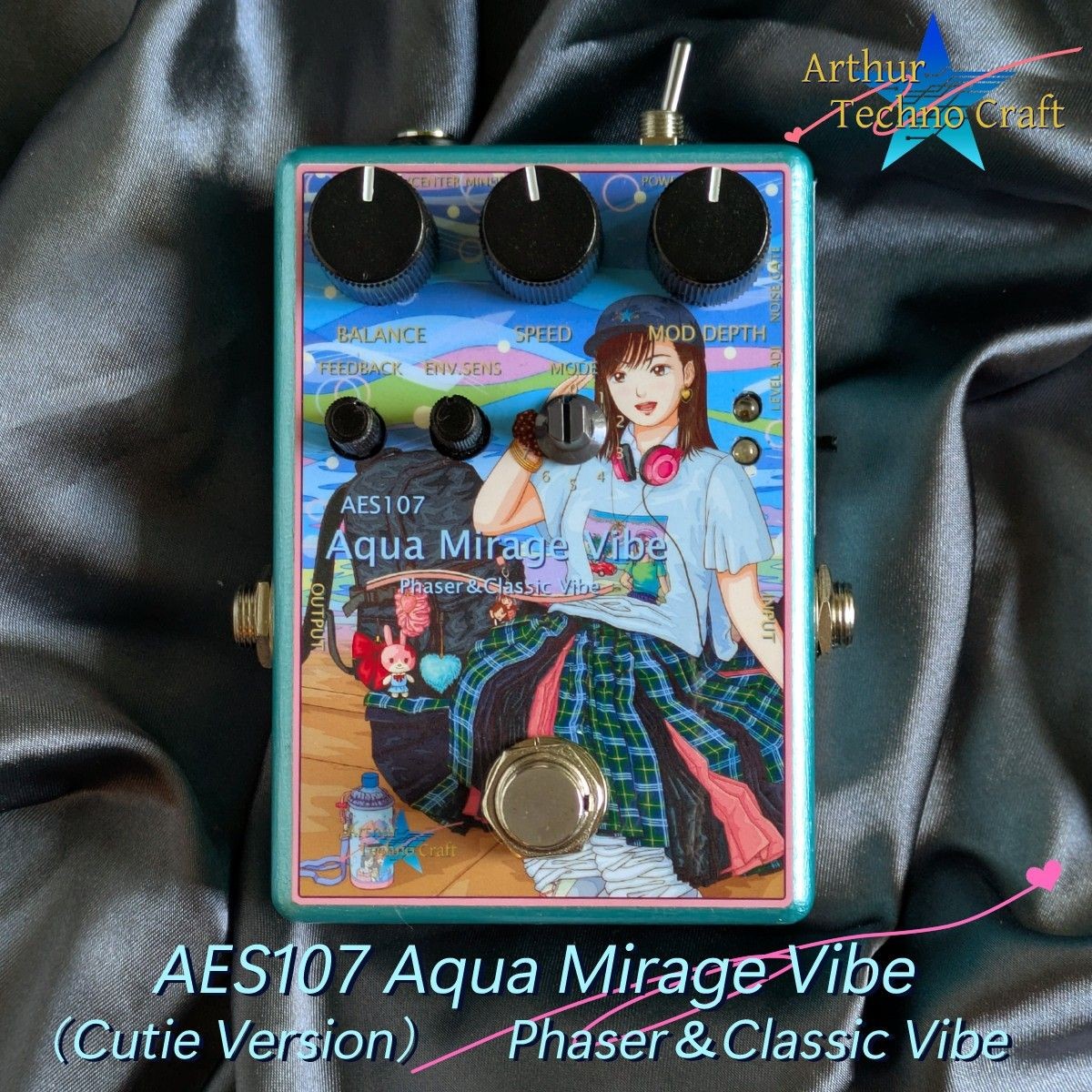 AES107 Aqua Mirage Vibe Handmade Phaser Uni-Vibe Modulation Pedal MIJ Kawaii