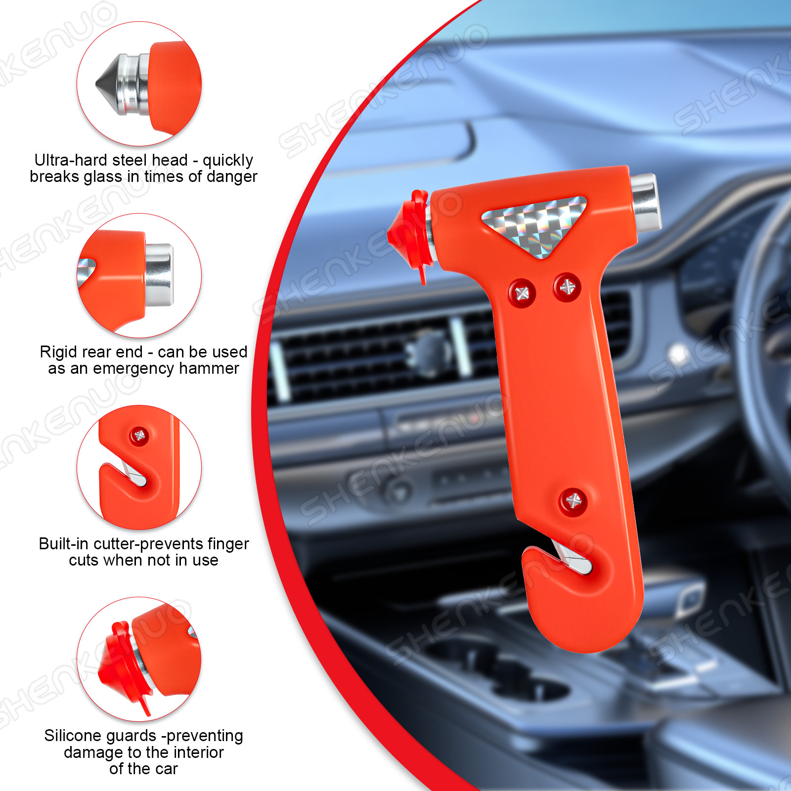 Life-Saving Car Safety Hammer – Multi-Function Emergency Tool for All Vehicles