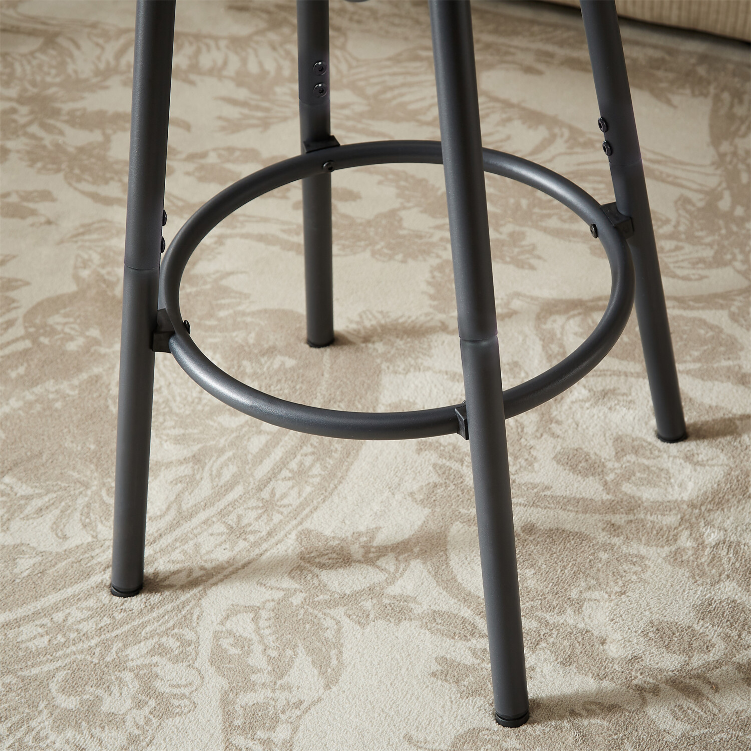 4 Piece Bar Table Set Counter Height Kitchen Pub Table with 3 PU Stools