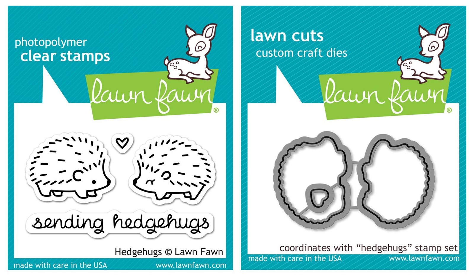 Lawn Fawn "Hedgehugs" Clear Stamp and Die Set