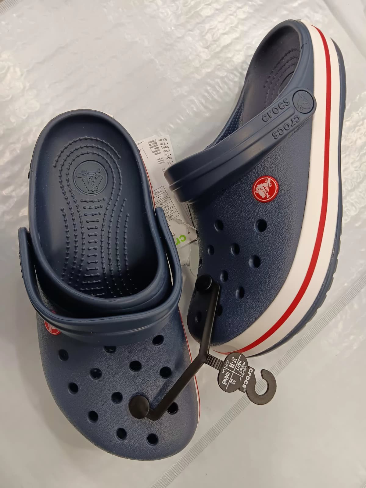 Crocs Crocband Unisex Clogs | Navy Blue Red Band