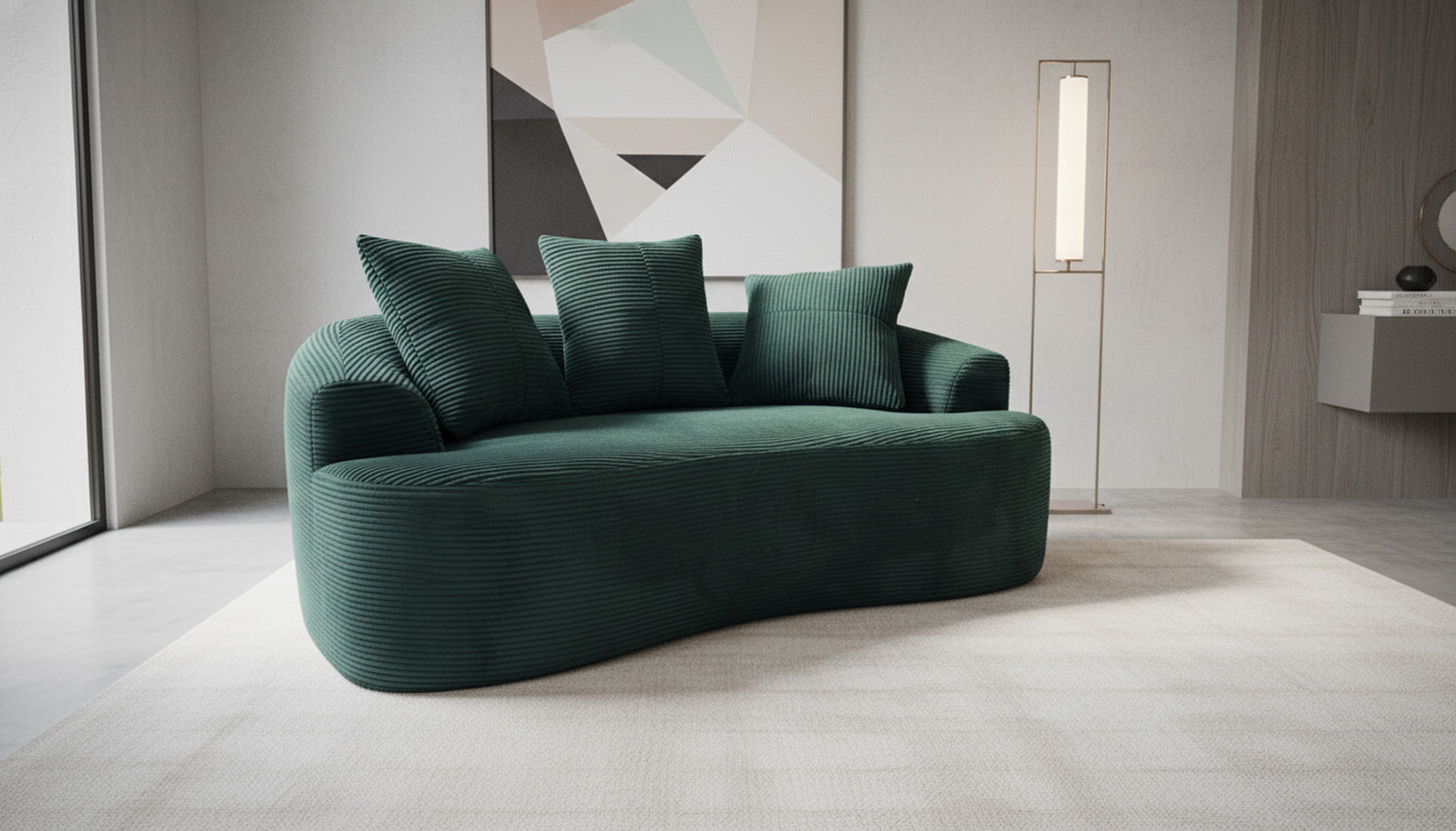 65.35" Curved Loveseat Sofa with Pocket Spring Cushions for Soft Seating, Smal