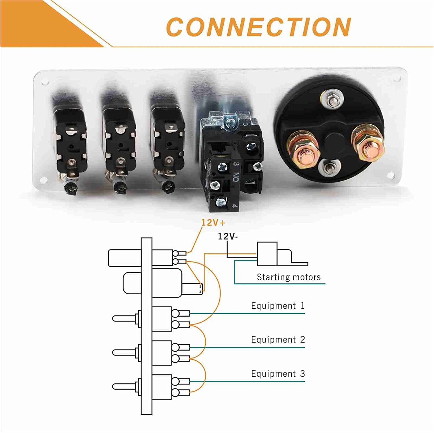 5-in-1 Ignition Switch Panel Engine Start Push Button LED 12V Toggle Racing Car