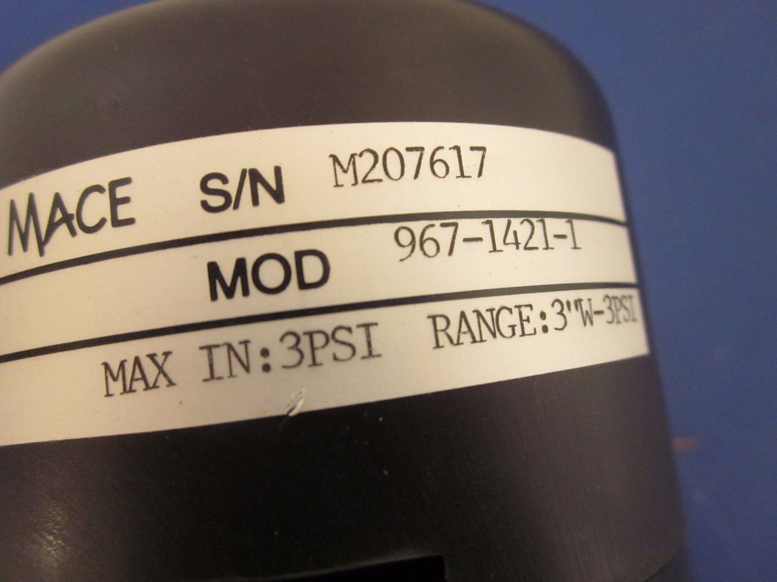 Mace 967-1421-1, Range: 3"W - 3PSI, NEW