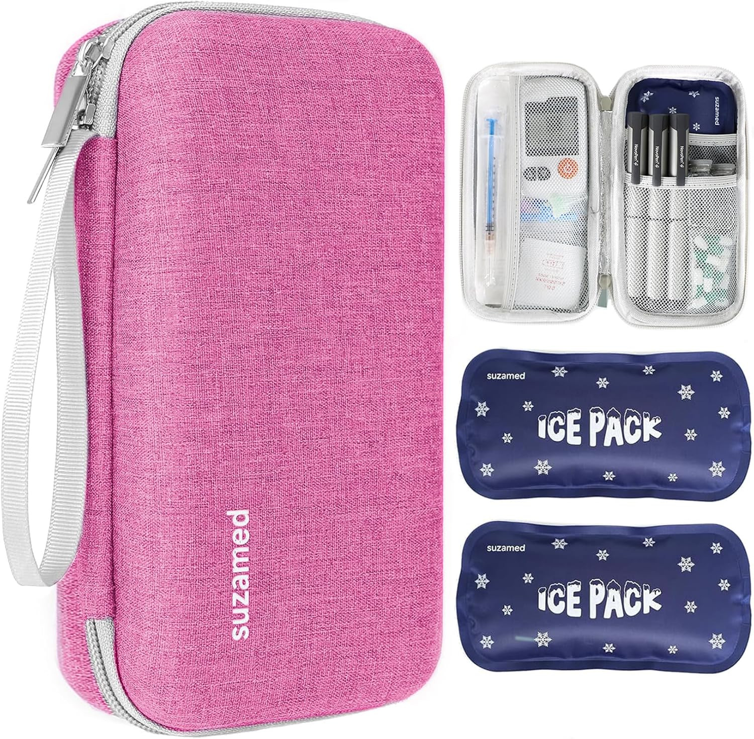 Insulin Cooler Travel Case,Eva Insulation Travel Medicine Kit with 2 Ice Packs f