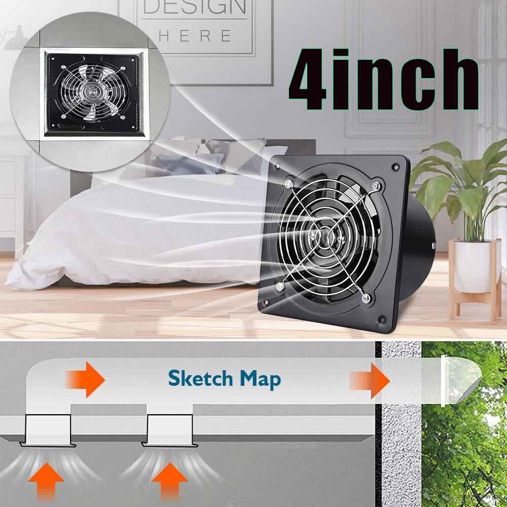 4" Exhaust Fan Ventilation Extractor Fan 110V Wall-Mounted Blower Fan For 5-10㎡