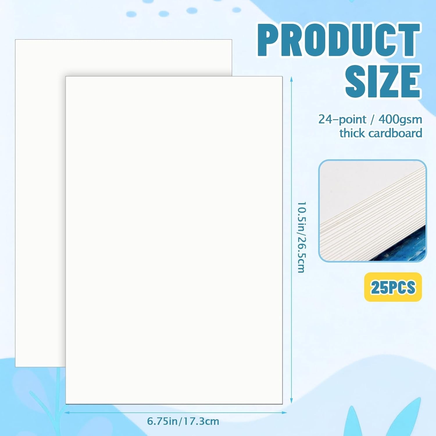 25 Pcs Current Size Comic Book Boards, 24-Point/400Gsm Solid Book Backing Boards